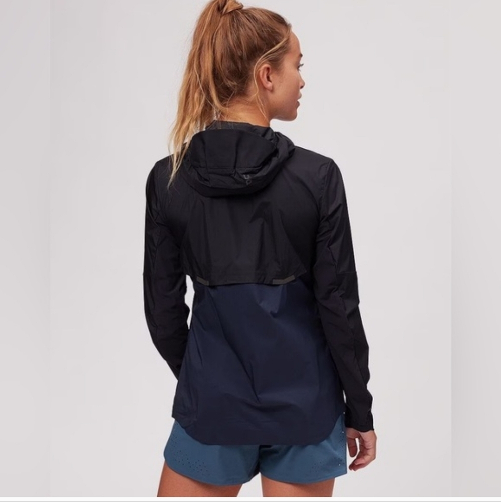 On Cloud Running Weather Jacket Blue & Black Womens Medium - Picture 2 of 7